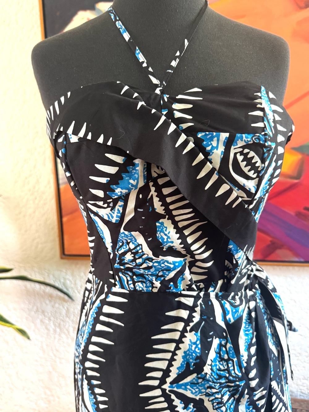 Wonderful Retro 1950’s Style Hawaiian Sarong Dress with an Alfred Shaheen print! - Picture 4 of 6